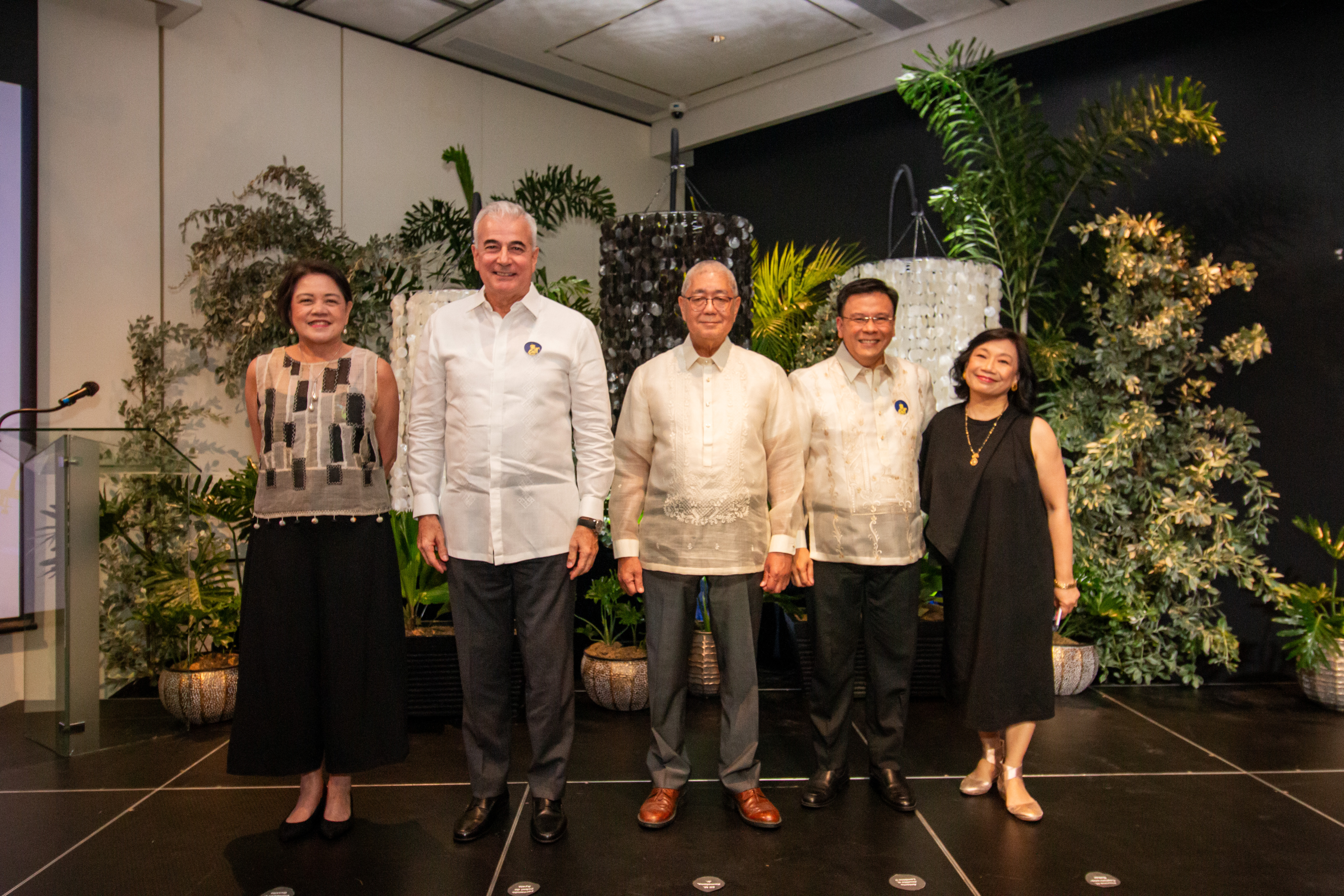 Ayala Museum Senior Director Mariles Gustilo, Ayala Foundation Chairman Fernando Zobel de Ayala, BSP Governor Eli Remolona Jr., Ayala Foundation President Tony Lambino, and Exhibition Curator Dr. Florina Capistrano-Baker at the opening reception of Reuniting the Surigao Treasure on May 16