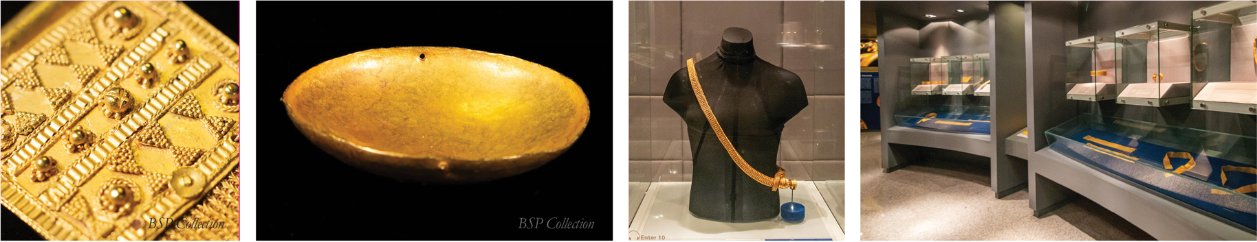 Intricate gold craftsmanship shown in the details of a golden belt (BSP Collection); golden weighing pan (BSP Collection); a magnificent 10th-13th century gold sash; Reuniting the Surigao Treasure runs until 2027