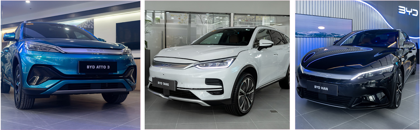 Customers may view the latest models of the BYD Atto 3, Tang, and Han in the BGC showroom.